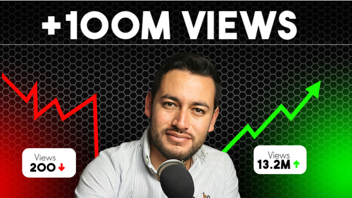 Black Green Red Simple Modern Vlog YouTube Thumbnail template