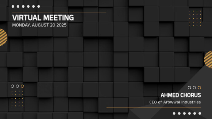 Black Grey Gradient Event Zoom Virtual Video Background Ekran reklamowy (16:9) template