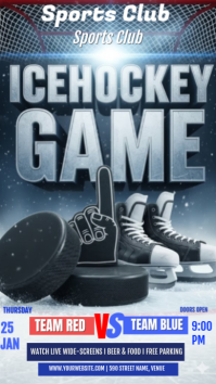 Noir Ice Hockey Game Historia de Instagram Template