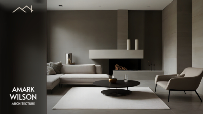 Black Greyscale Architecture Zoom Virtual Background งานแสดงผลงานแบบดิจิทัล (16:9) template