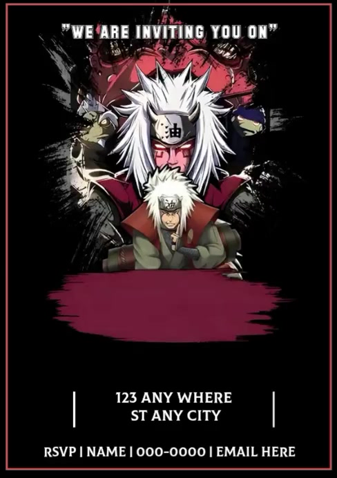 Plantilla de Black Grunge Anime Birthday Party A4 Video | PosterMyWall