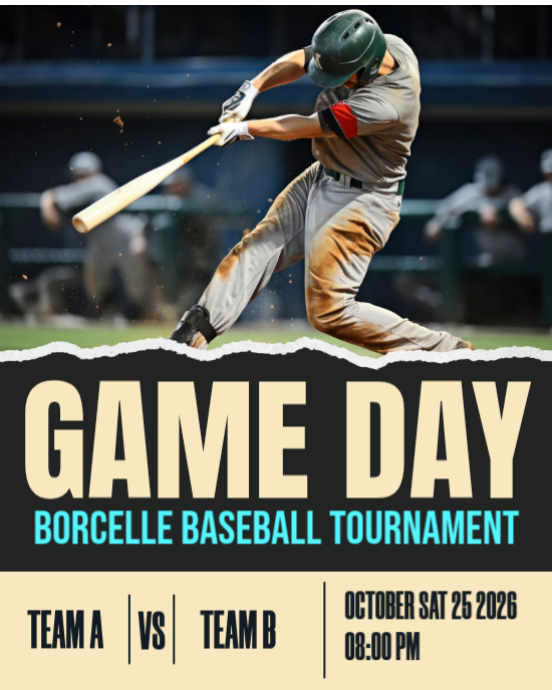 Black Grunge Baseball Tournament Game Day Instagram Portrait Template ...