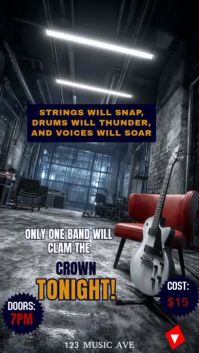 Black Grunge Battle of the Bands Tiktok Video Video template