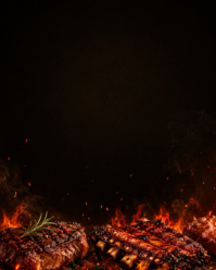 黑色 BBQ Grill Instagram Portrait Template