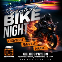 Black Grunge Bike Night Instagram Post template