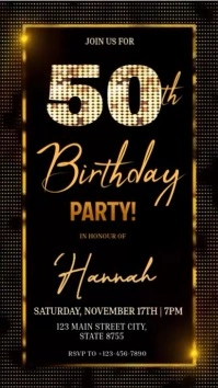 Black Grunge Birthday Party  Tiktok Video template