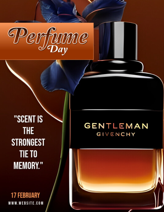Black Grunge Black Background Gradient Perfume Day Flyer (us Letter) template