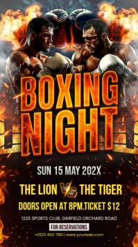 Black Grunge Boxing Event Instagram Story template