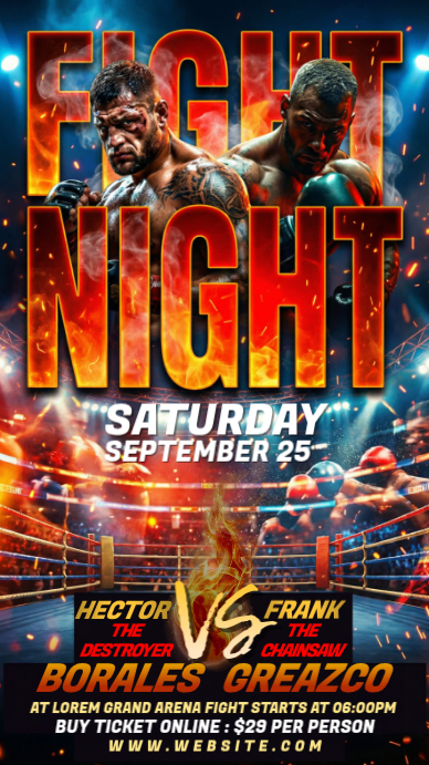 Boxing Match Facebook Story Template | PosterMyWall