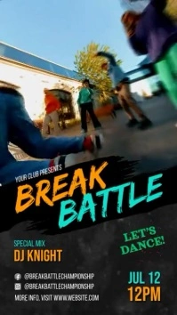 Black Grunge Break Dancing Competition Instag Historia de Instagram template
