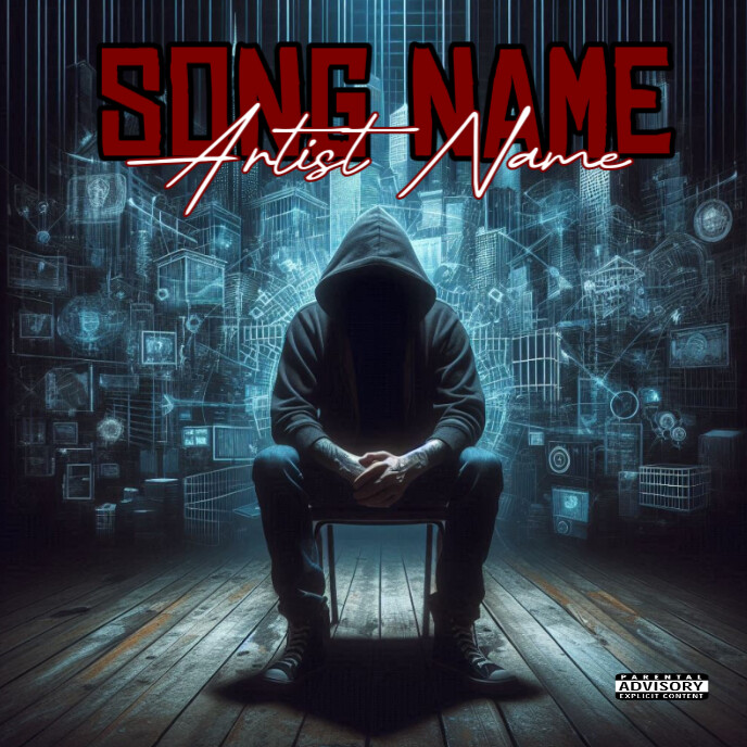 Black Grunge Cd Mixtape Cover  Album Cover template