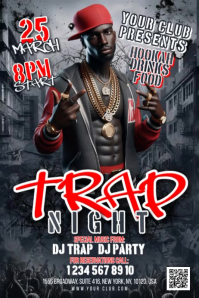 Black Grunge Club Night Event Banner 4' × 6' Video Banier 4’×6’ template