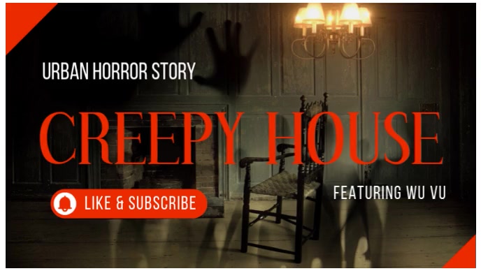Black Grunge Creepy House Youtube Thumbnail Template | PosterMyWall