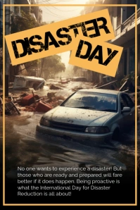 Black Grunge Disaster Day Poster Plakat template