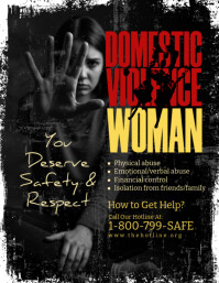 Black Grunge Domestic Violence Woman Flyer (us Letter) template