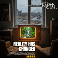 Black Grunge Earth Day Square Quadrato (1:1) template