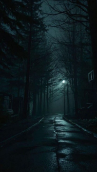 Hitam Eerie Night Scene Digitalt display Template