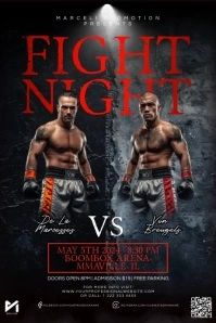 Black Grunge Fight Night Poster Affiche template