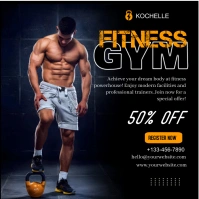 Black Grunge Fitness Gym  Instagram Post Iphosti le-Instagram template