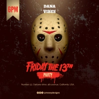 Black Grunge Friday The 13th Instagram Post template