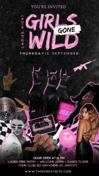 Black Grunge Girls Gone Wild Ladies Night Par Instagram Story template