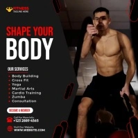 Black Grunge Gymnastic Instagram Post template