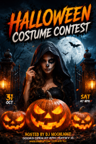 Negro Halloween Costume Contest Poster Template