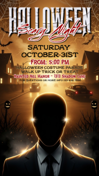 Czarny Halloween Costume Parade เรื่องราวบน Instagram Template