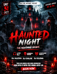 Black Halloween Costume Party Flyer Template