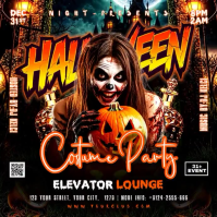 Black Halloween Costume Party Wpis na Instagrama Template
