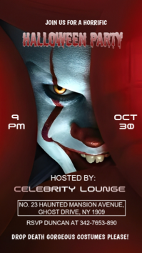 Black Grunge Halloween Flyer  Digital Display (9:16) template