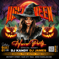Negro Halloween Horror Party Post Instagram Template