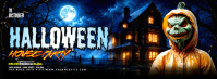Black Halloween House Party Фотография обложки профиля Facebook Template