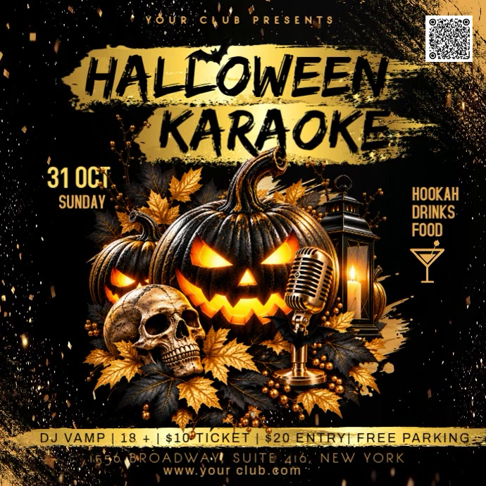 Halloween Karaoke Event Template | PosterMyWall