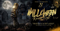 Black Halloween Karaoke Night Facebook 共享图片 Template