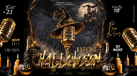 Hitam Halloween Party งานแสดงผลงานแบบดิจิทัล Template