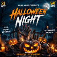 Black Halloween Night Event Instagram-opslag Template