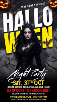 Black Halloween Night Party Instagram-verhaal Template