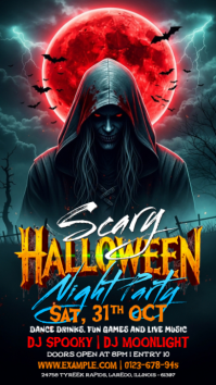 Черный Halloween Night Party Instagram Story Template