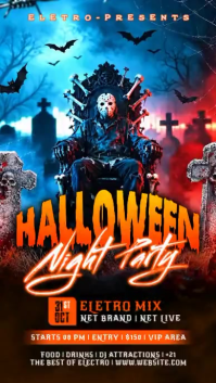 Black Halloween Night Party Reel de Instagram Template