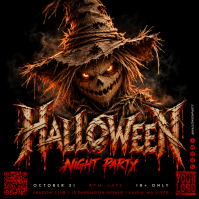 Black Halloween Night Party Publicação no Instagram Template