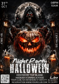 Negro Halloween Night Party A4 Template