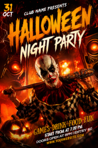 Preto Halloween Night Party Poster Template