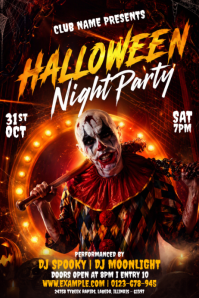 Black Halloween Night Party Poster Template
