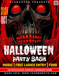 Negro Halloween Party Ulotka Template
