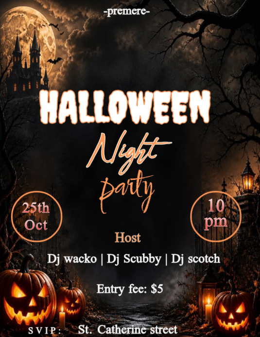Black Halloween Party Flyers Template | PosterMyWall