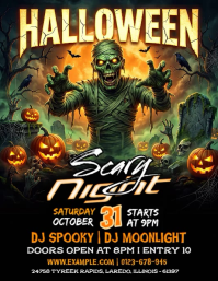 Black Halloween Party ใบปลิว Template