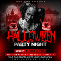 Black Halloween Nightclub Party Instagram-opslag Template