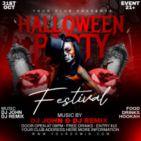 Black Halloween Party Flyer Publicación de Instagram Template