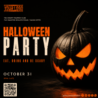 สีดำ Halloween Party Instagram-bericht Template
